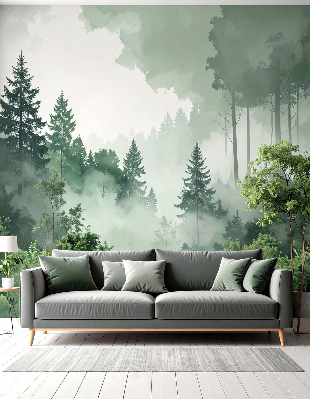 Mural Wallpaper Scene - 30 elegant living room wall decor ideas