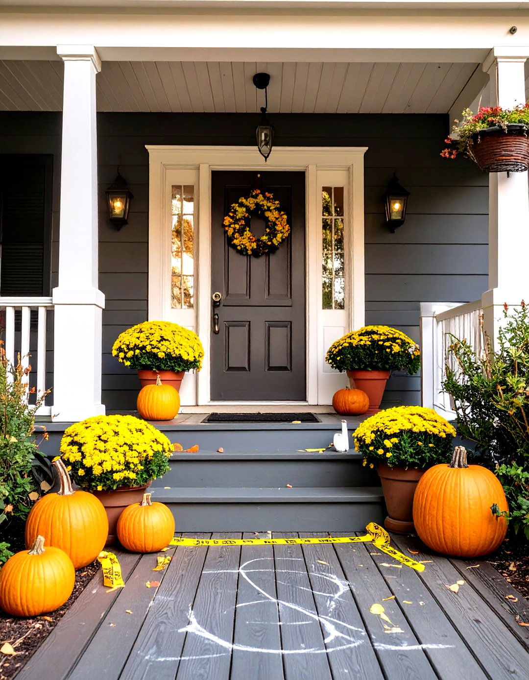 Murder Mystery Porch - 30 halloween front porch ideas