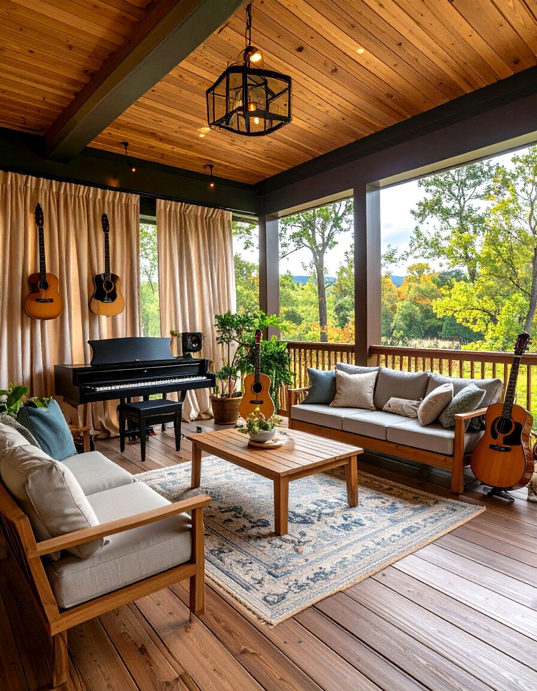 Music Room Porch - 30 enclosed porch ideas