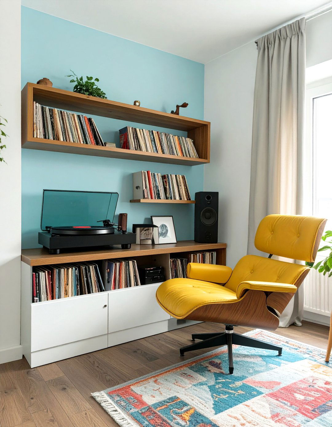 Music and Vinyl Listening Station Man Cave - 30 tiny small man cave ideas