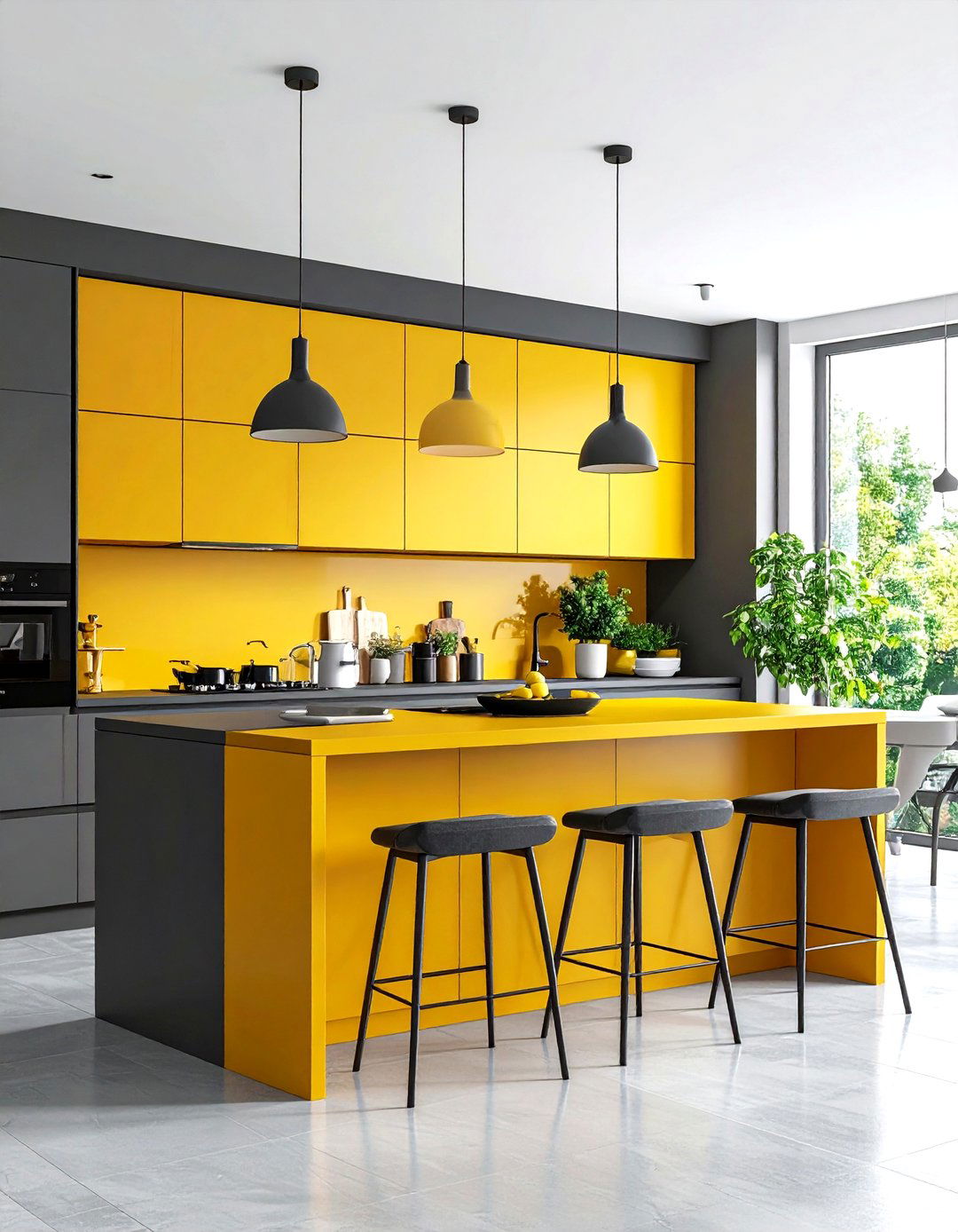 Mustard Yellow Accent Kitchen - 30 interior paint color ideas