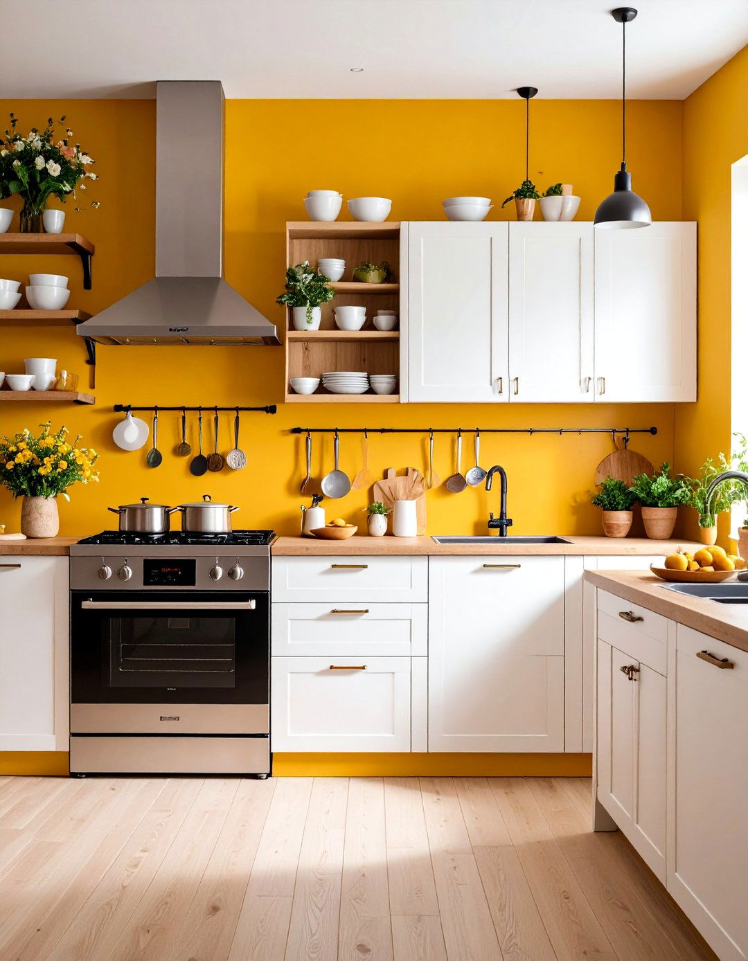 Mustard Yellow Kitchen Accent Wall - 30 accent wall color ideas