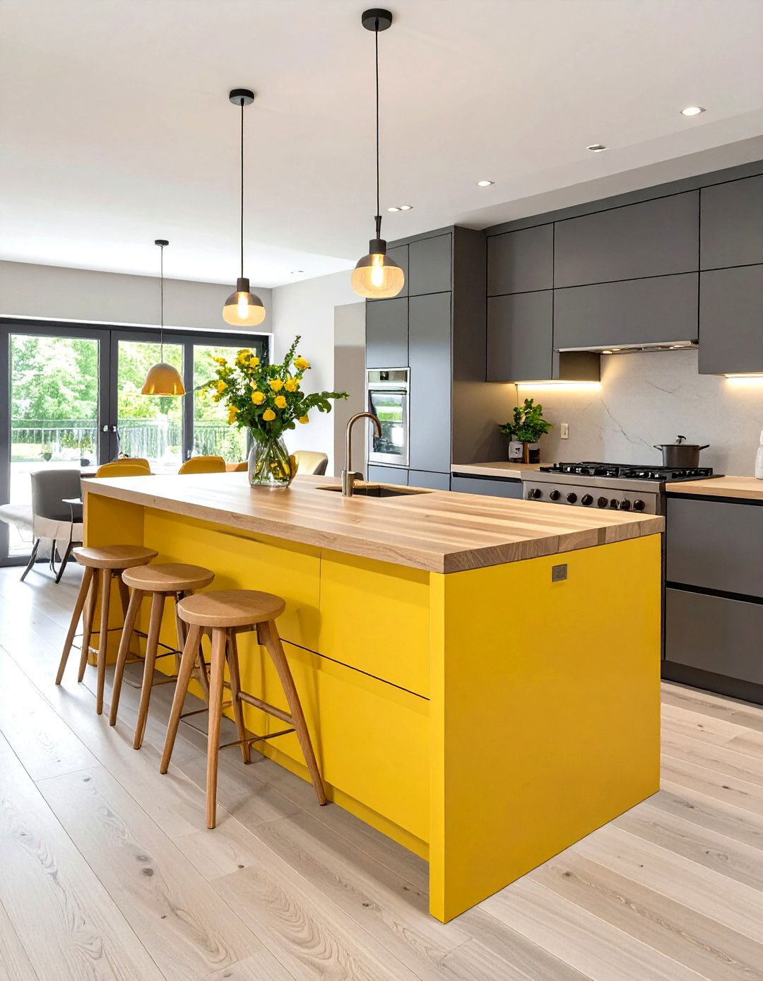 Mustard Yellow Kitchen Island - 30 yellow kitchen ideas