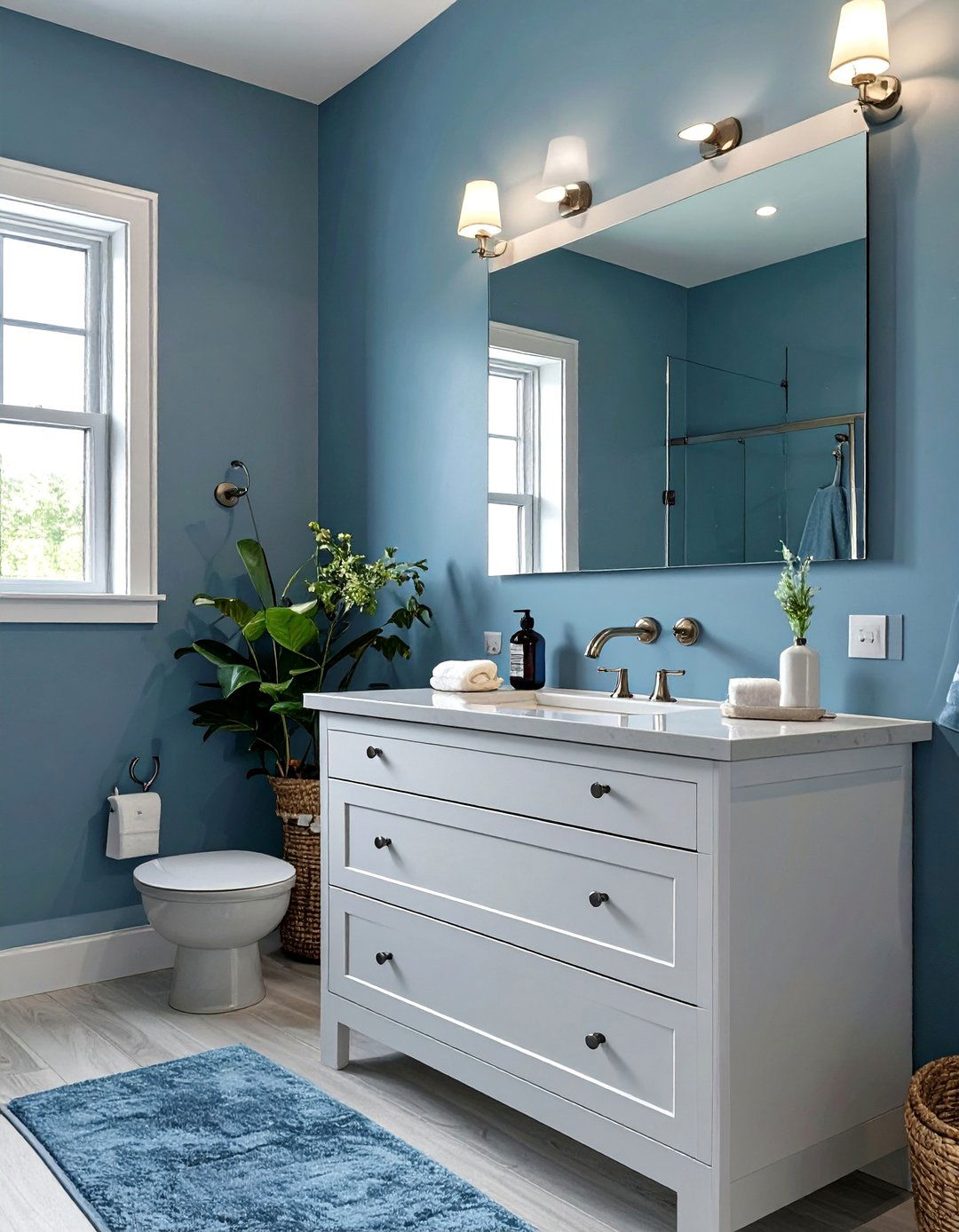 Muted Blue Neutral Bathroom - 30 neutral bathroom ideas