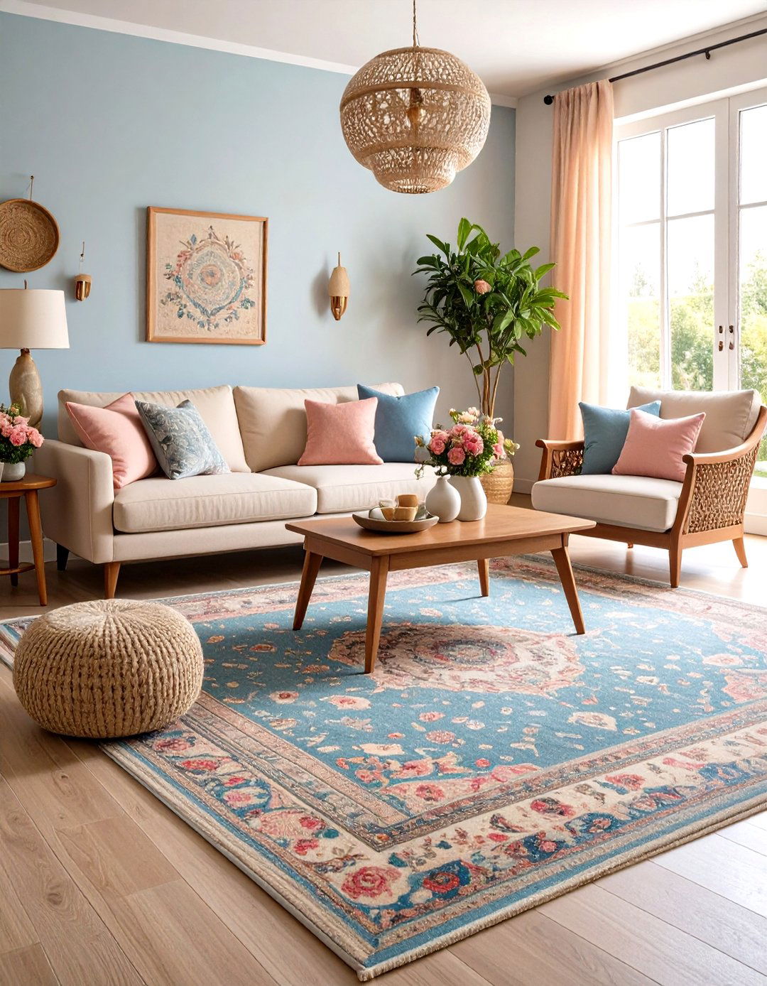 Muted Persian Living Room Carpet - 30 living room carpet ideas