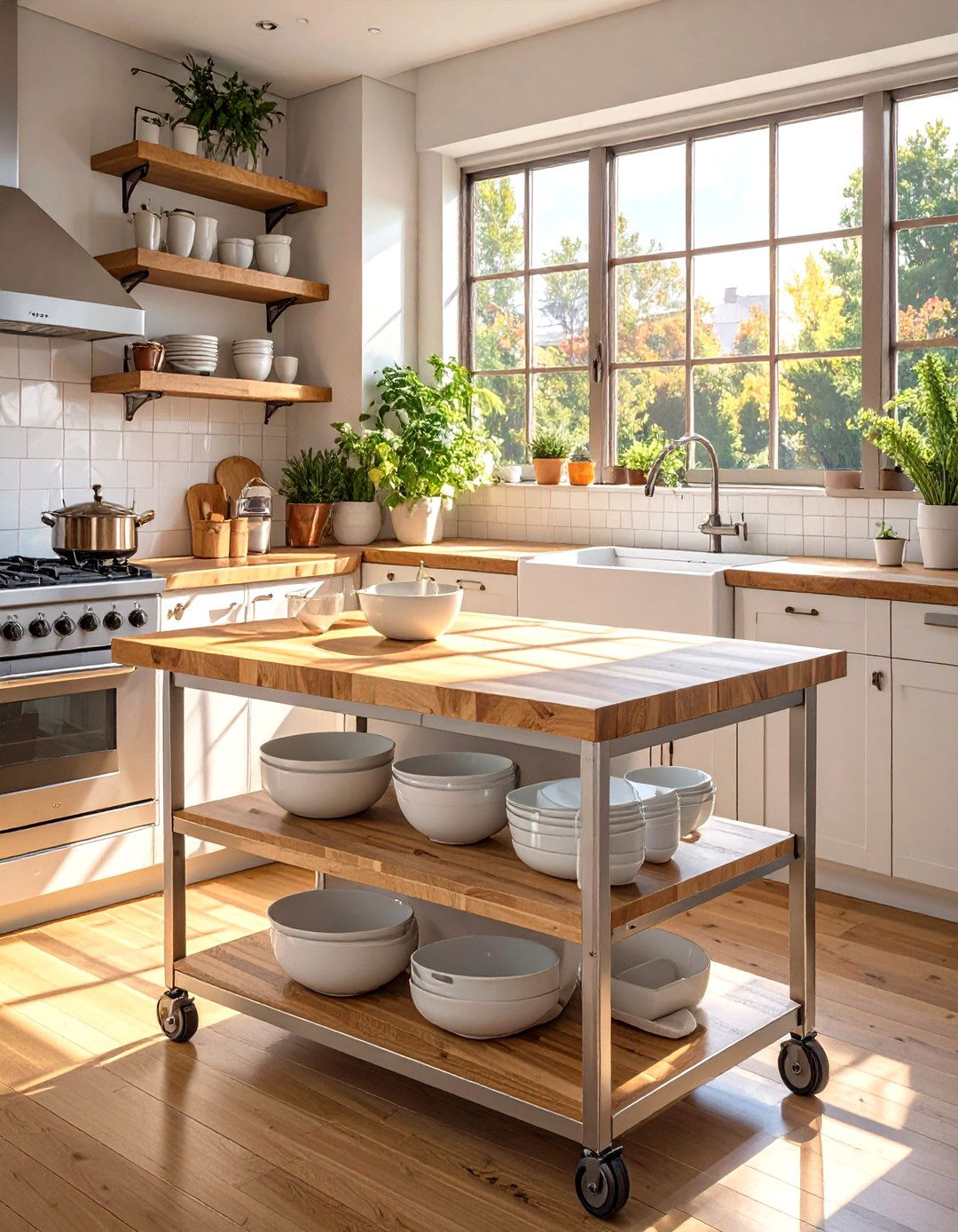 Narrow Rolling Kitchen Island Cart - 30 small kitchen ideas with island