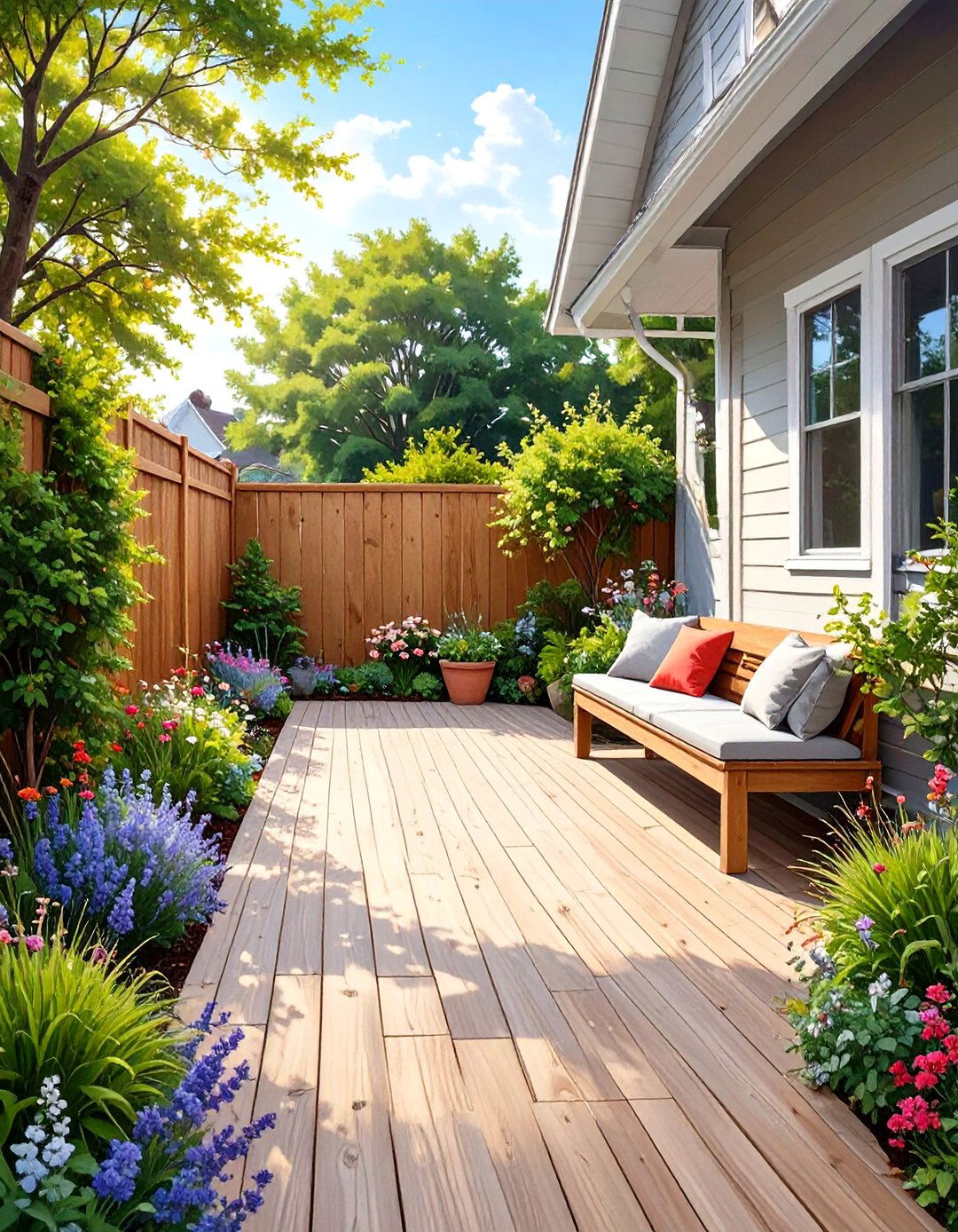 Narrow Side Yard Deck - 30 small backyard deck ideas
