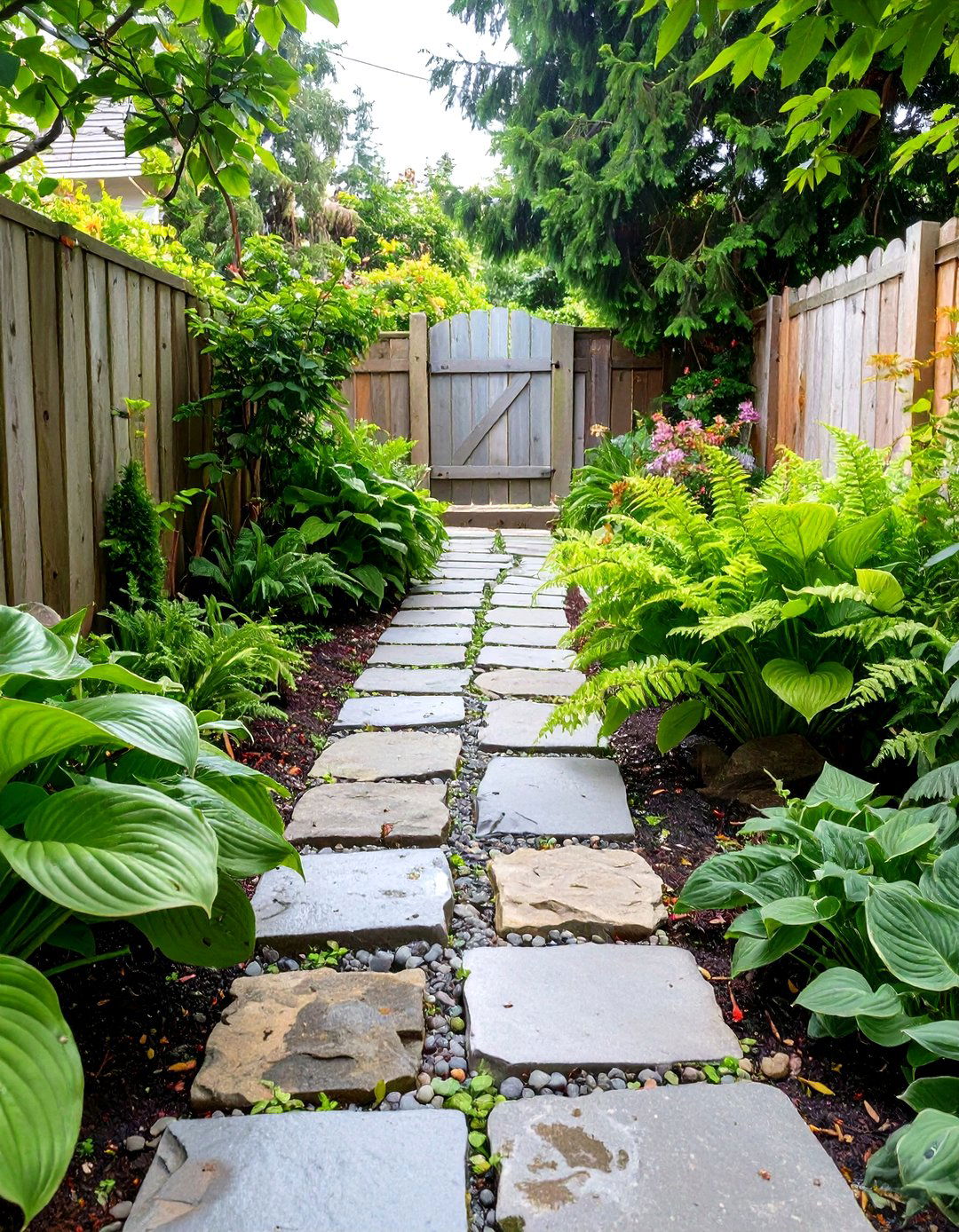 Narrow Side Yard Pathway Garden - 30 small backyard landscape ideas