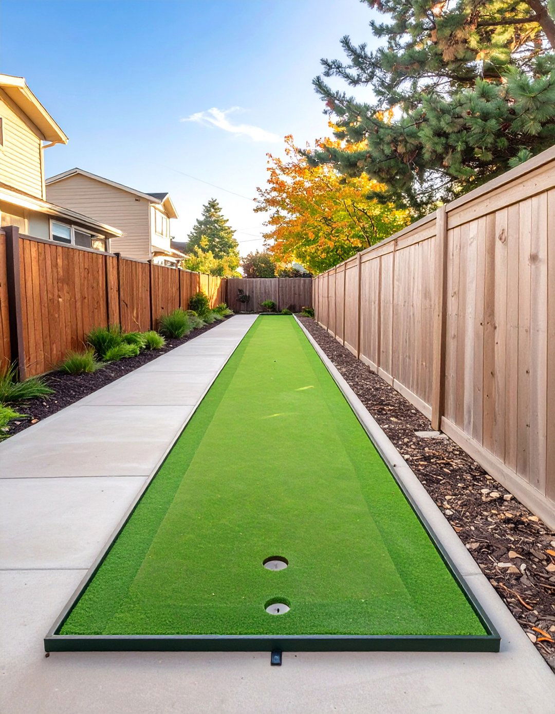 Narrow Strip Small Backyard Putting Green - 30 small backyard putting green ideas