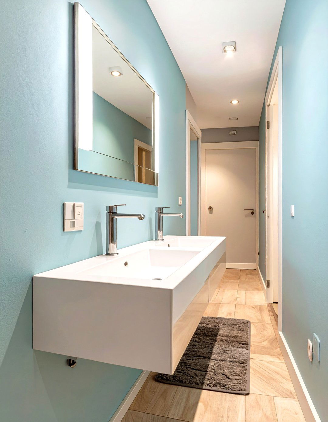 Narrow Trough Sink Layout - 30 small bathroom layout ideas