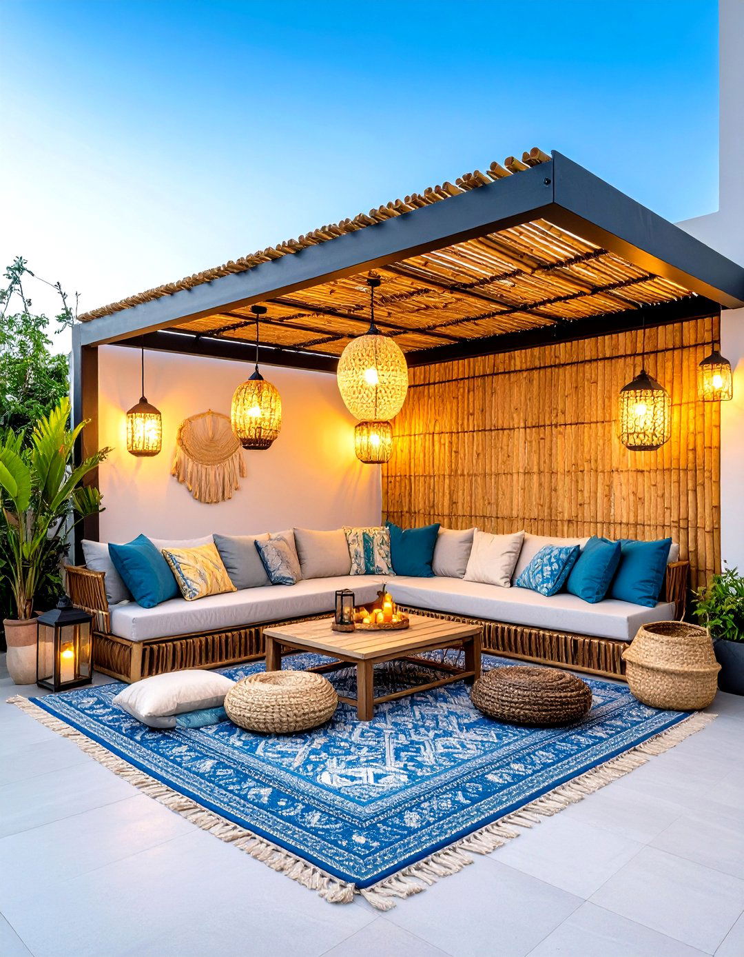 Natural Bamboo Roll Fencing - 30 patio privacy ideas