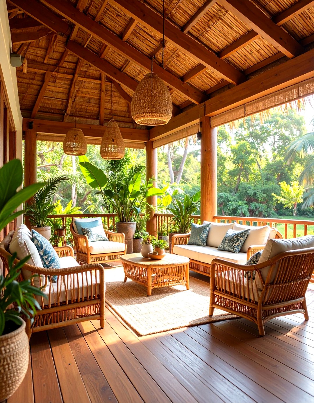 Natural Bamboo Roll Up Patio Shades - 30 patio shades ideas