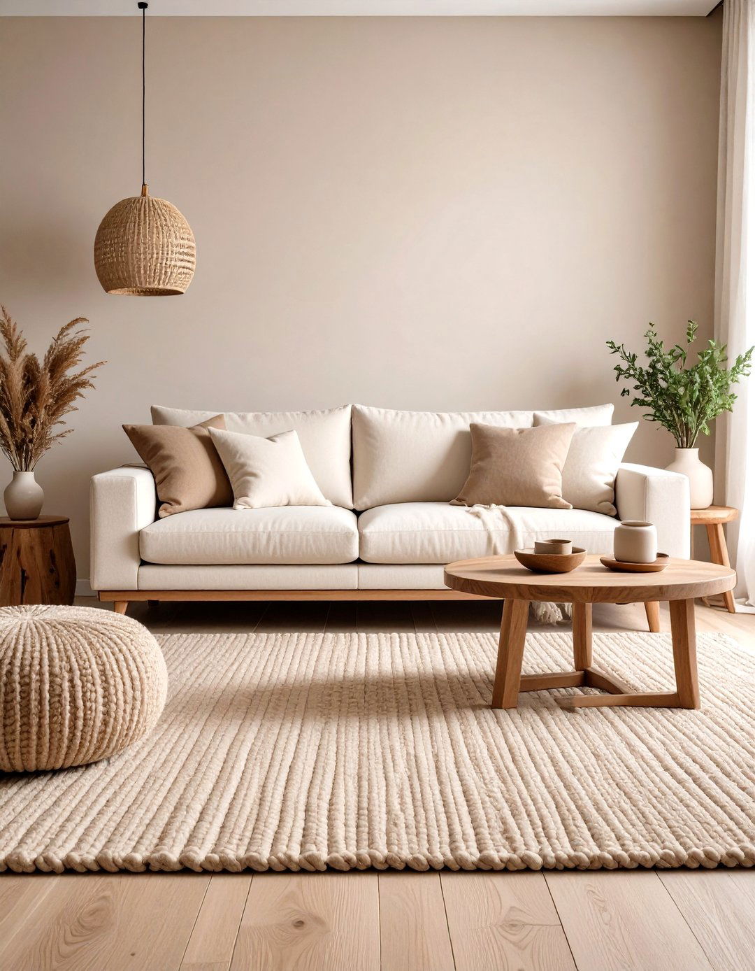 Natural Beige Living Room - 30 living room paint color ideas