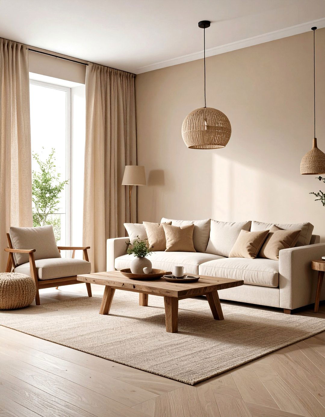 Natural Beige Living Room - 30 living room painting ideas