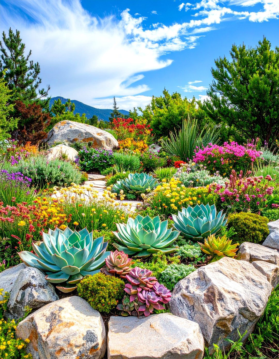 Natural Boulder Garden Bed - 30 garden bed design ideas