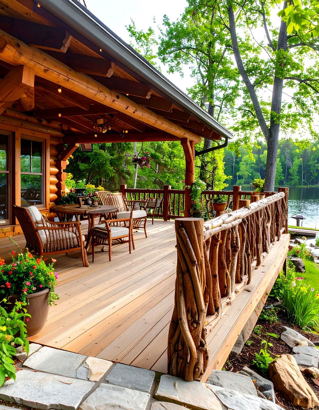 Natural Branch and Twig Patio Railing - 30 patio railing ideas