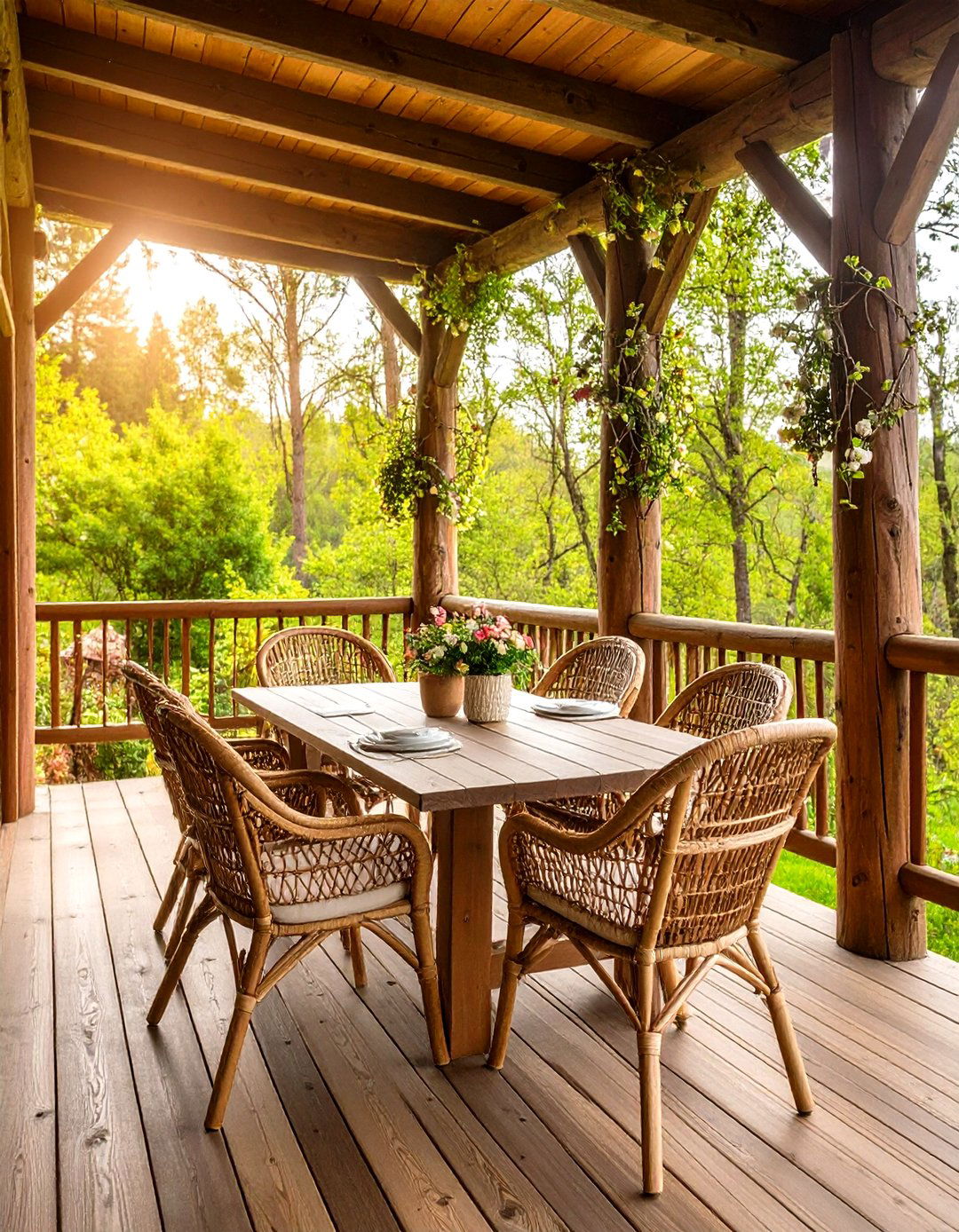 Natural Branch and Twig Railing - 30 inexpensive deck railing ideas