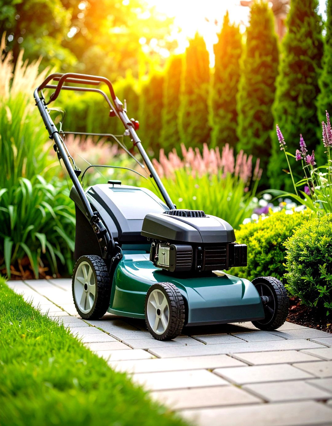 Natural Camouflage with Shrubbery - 30 lawn mower storage ideas