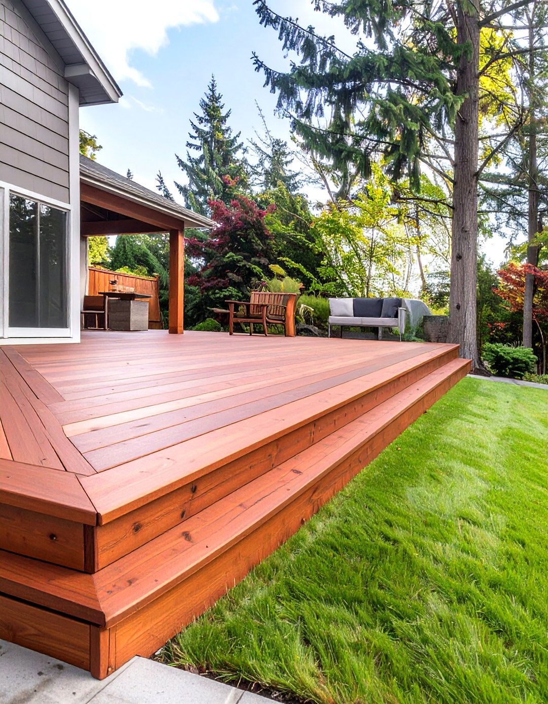 Natural Cedar Horizontal Planks - 30 horizontal deck skirting ideas
