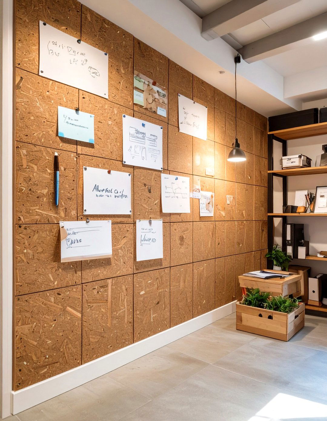Natural Cork Board Wall - 30 cheap garage wall ideas