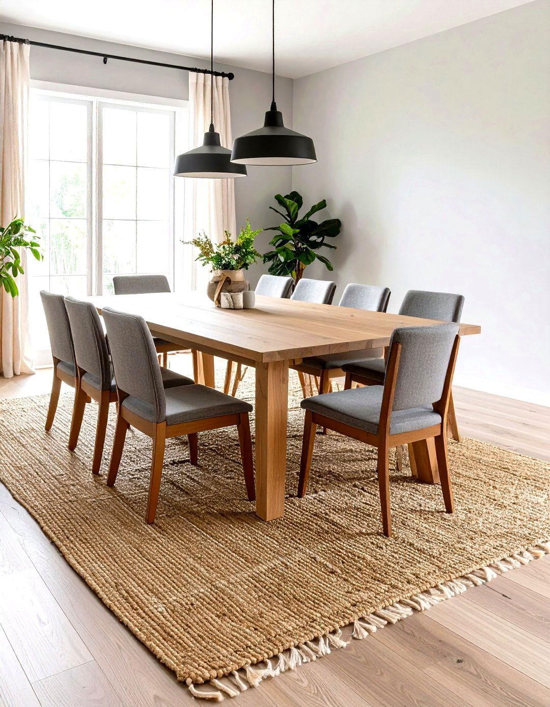 Natural Fiber Area Rug - 30 rustic dining room ideas