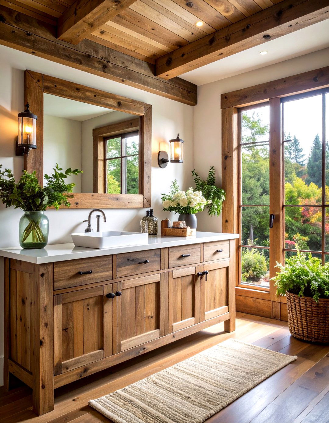 Natural Fiber Area Rug - 30 rustic bathroom ideas