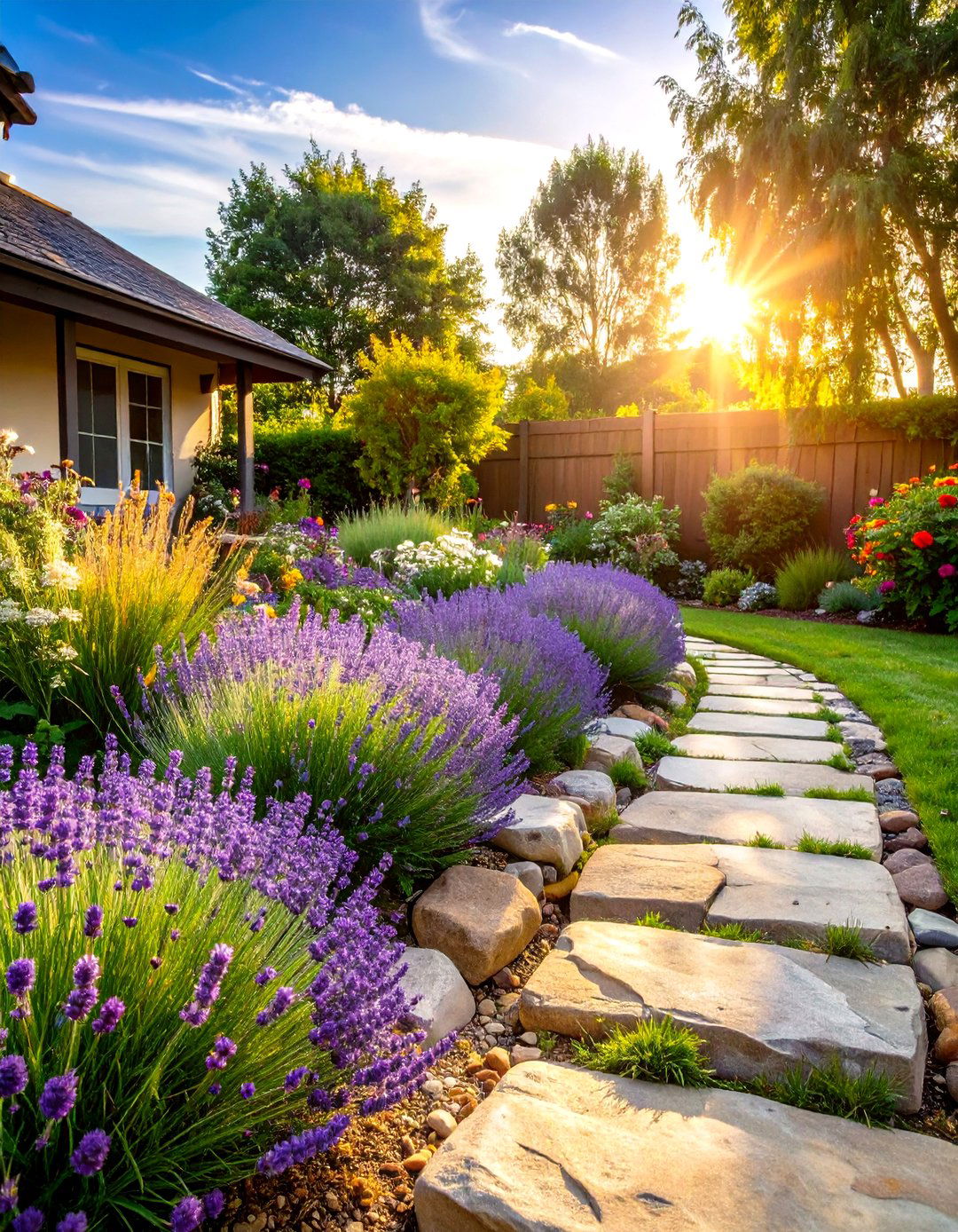 Natural Fieldstone Border - 30 landscape border ideas