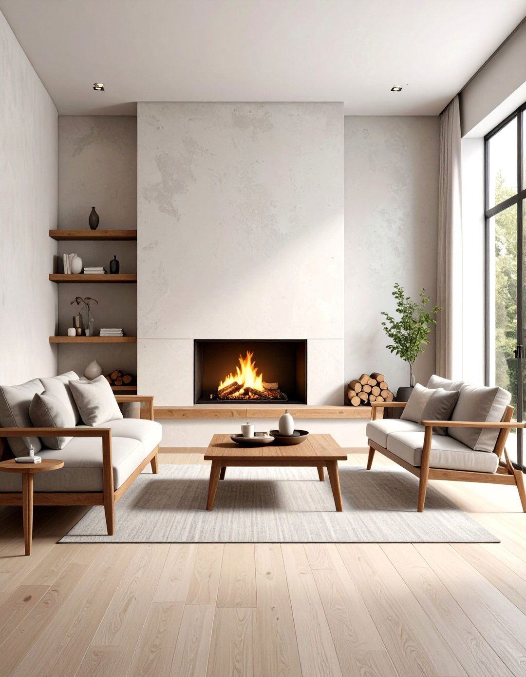 Natural Grasscloth Wallcovering - 30 fireplace accent wall ideas