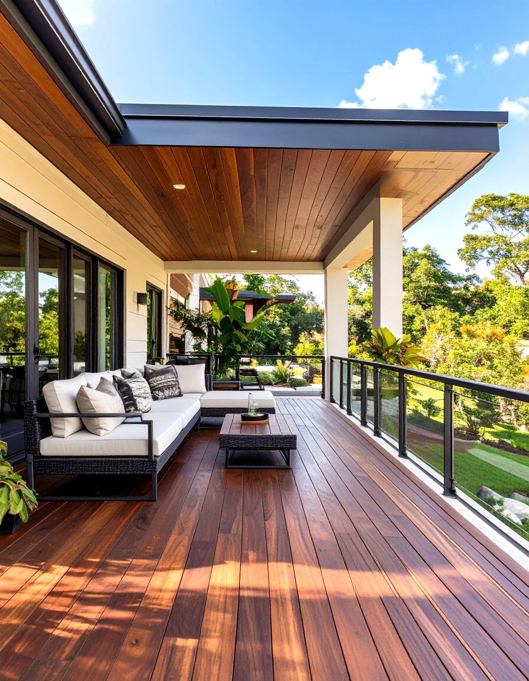 Natural Ipe Wood Decking - 30 wood front porch ideas
