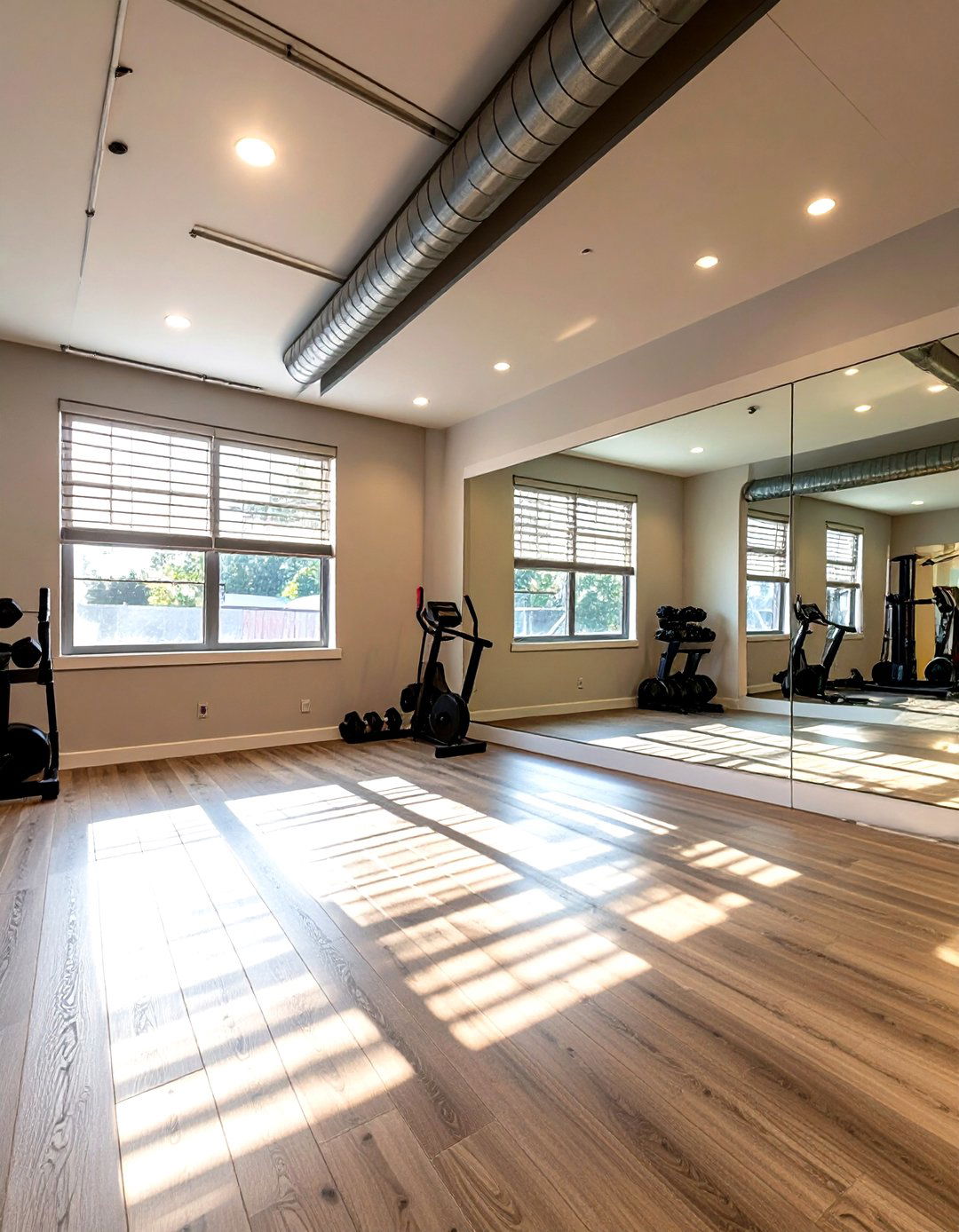 Natural Light Basement Gym - 30 basement gym ideas