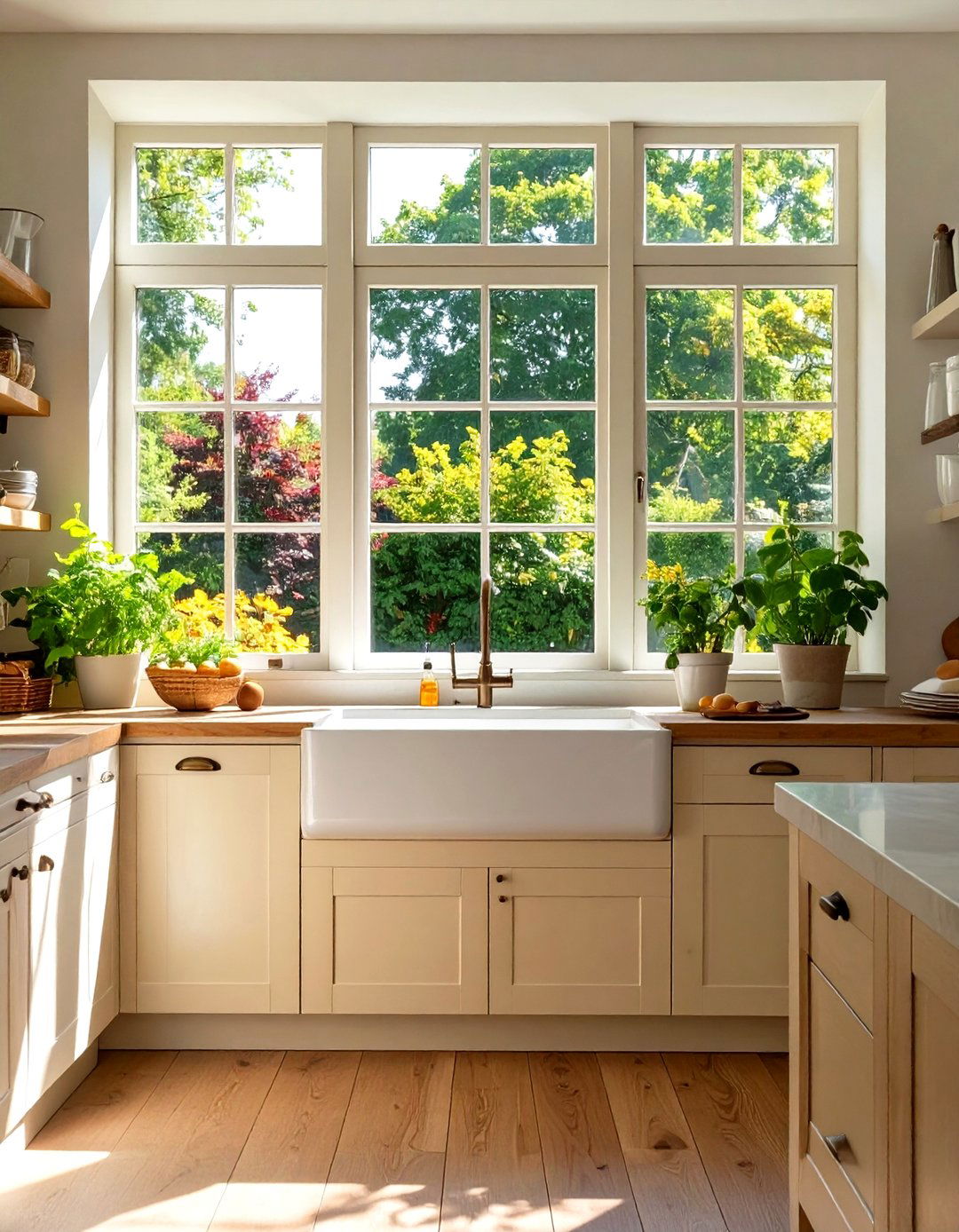 Natural Light from Large Windows - 30 timeless kitchen design ideas