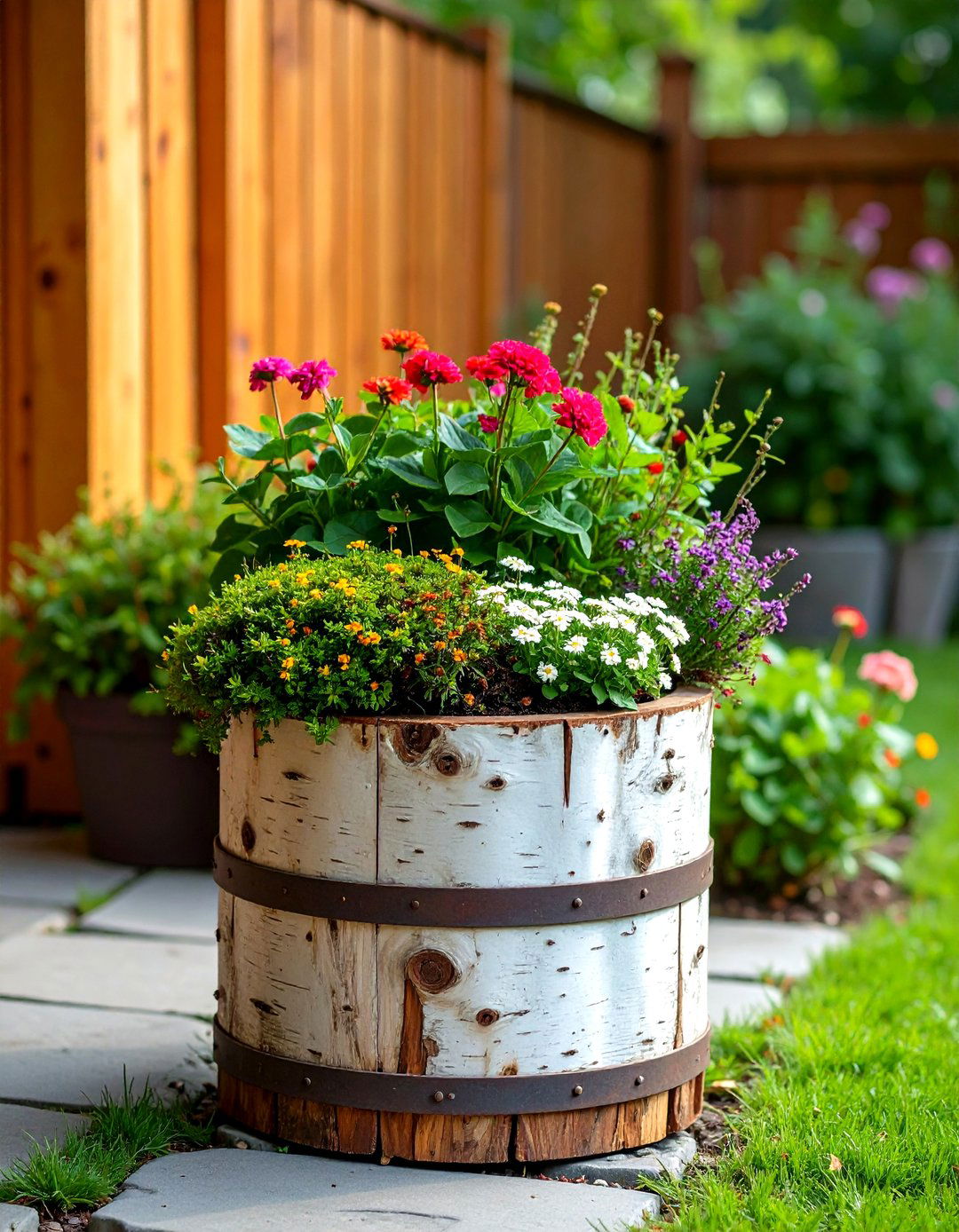 Natural Log Outdoor Planter - 30 outdoor planter ideas