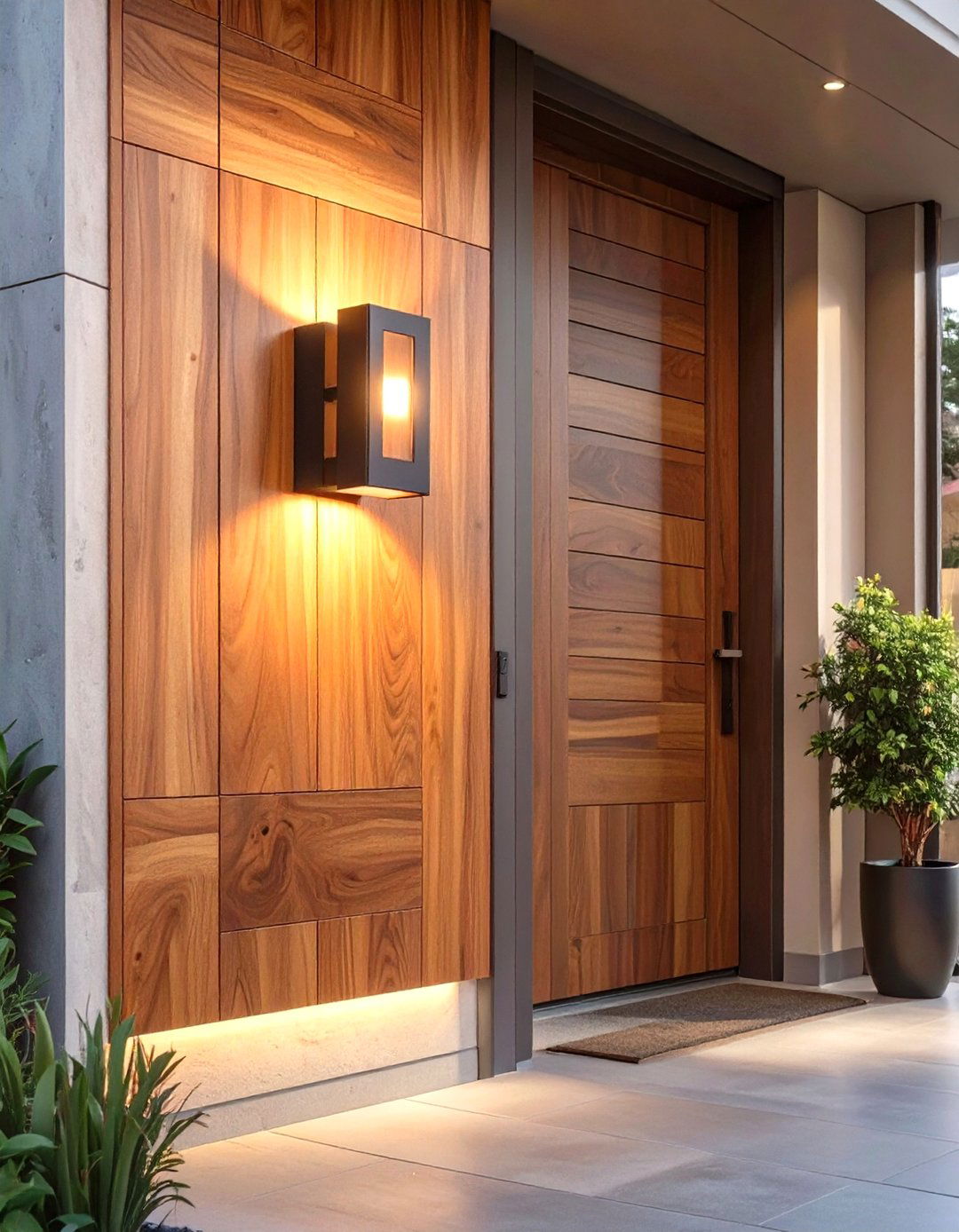 Natural Material Fixtures - 30 modern outdoor lighting ideas for front of house