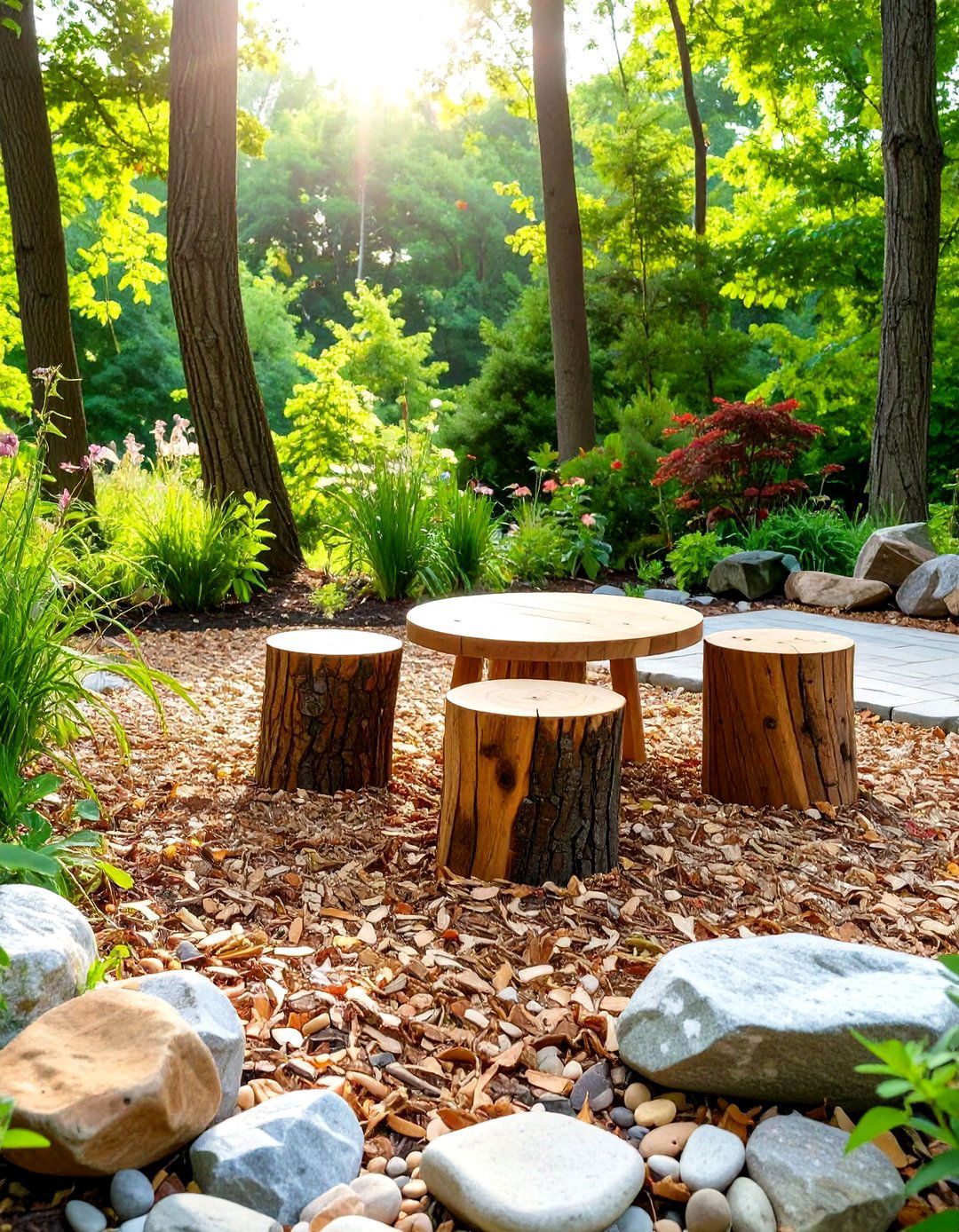 Natural Mulch Ground Cover Patio - 30 cheap patio floor ideas