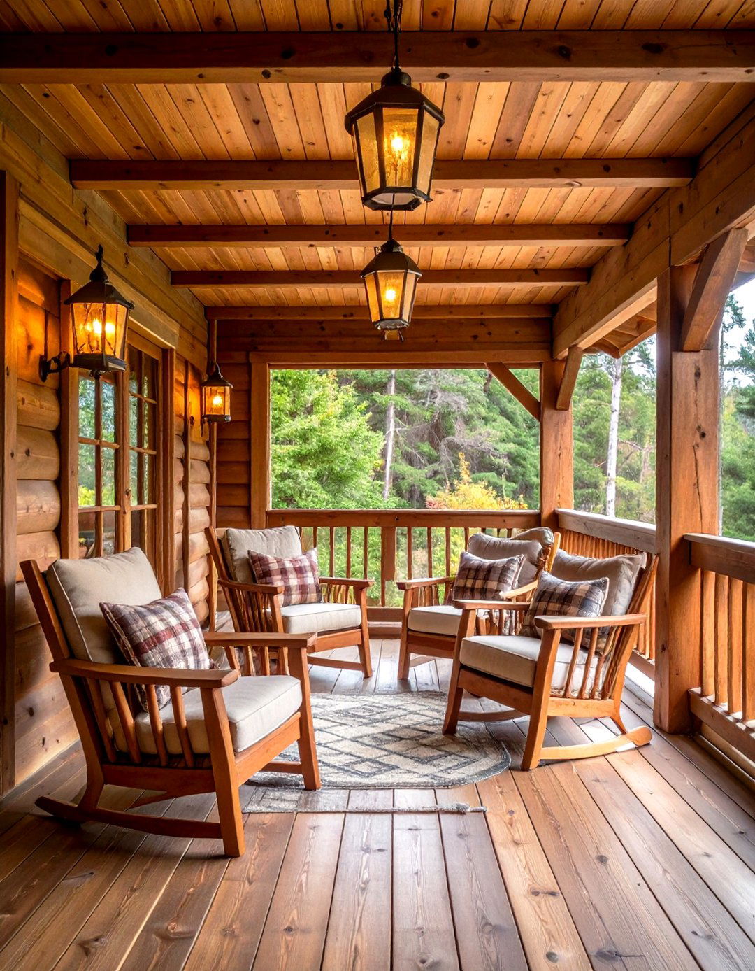 Natural Pine Wood Plank Porch Ceiling - 30 inexpensive porch ceiling ideas