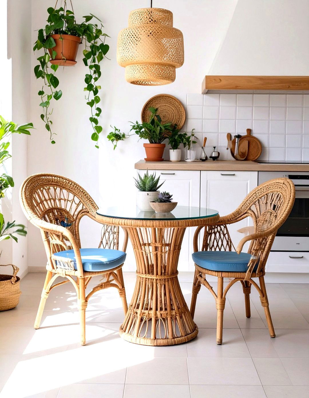 Natural Rattan and Wicker Kitchen Nook - 30 small kitchen nook ideas