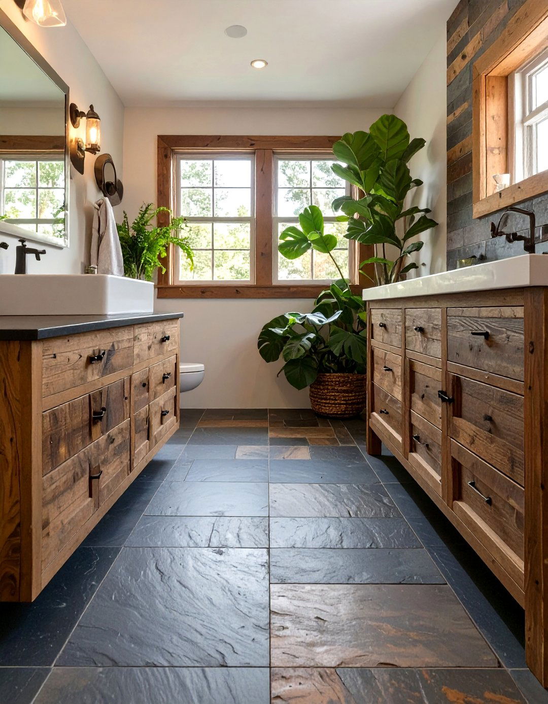 Natural Slate Bathroom Floor Tiles - 30 bathroom floor tiles ideas