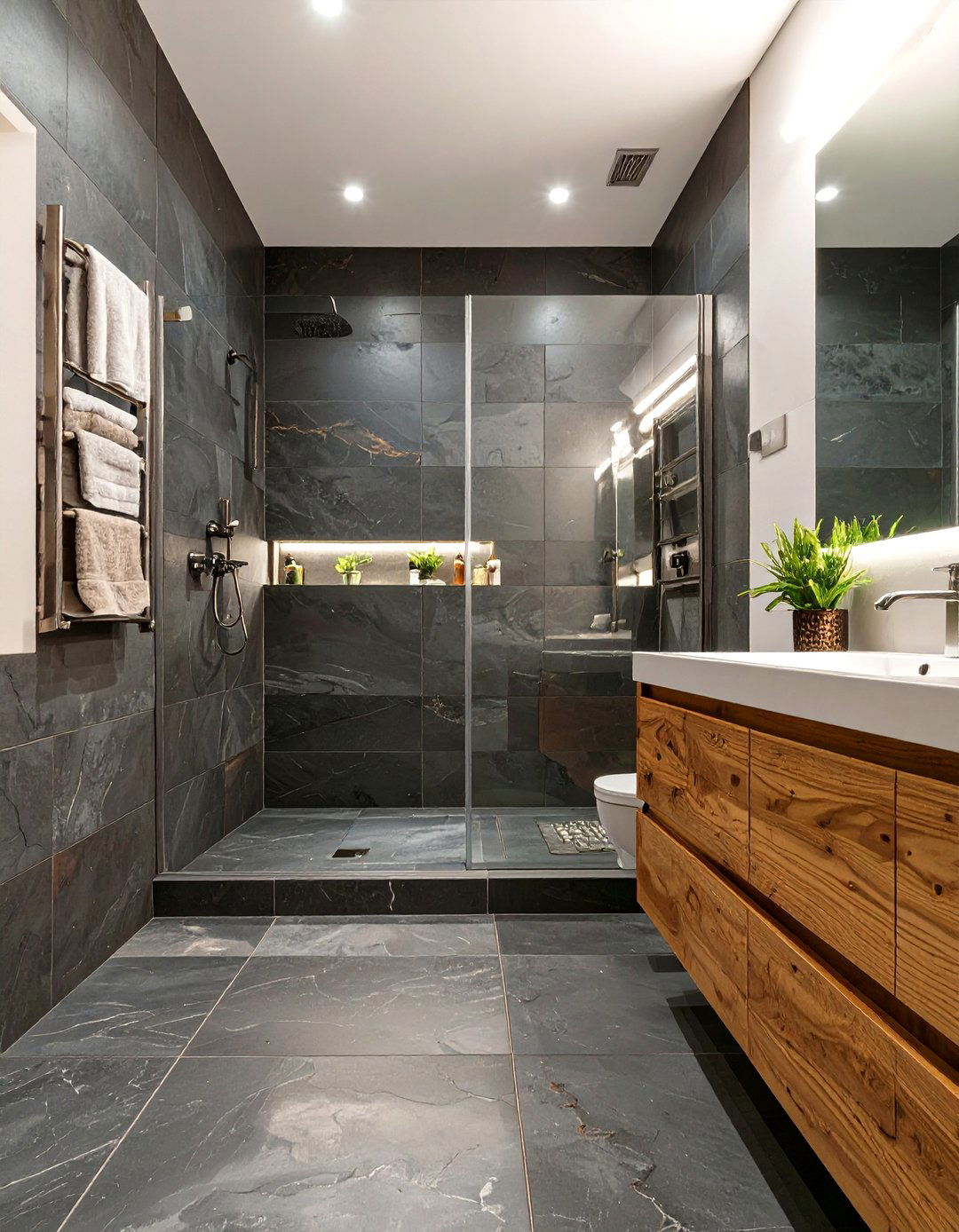 Natural Slate Bathroom Tiles - 30 bathroom tiles ideas