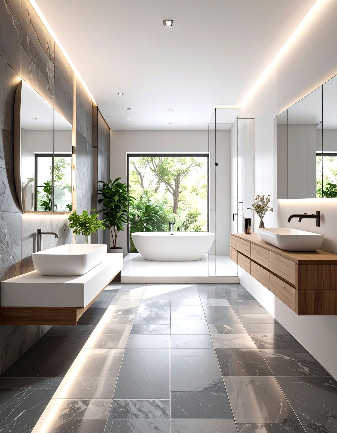 Natural Slate Floor Tiles - 30 small bathroom floor tile ideas
