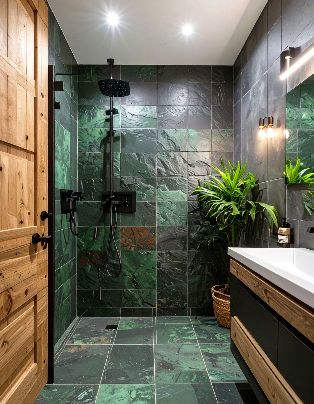 Natural Slate Shower Tiles - 30 shower bathroom tile ideas