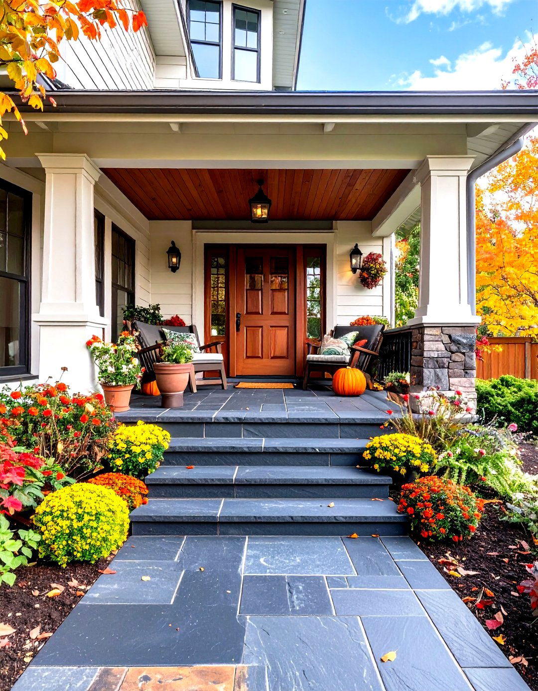 Natural Slate Tile Flooring - 30 front porch flooring ideas