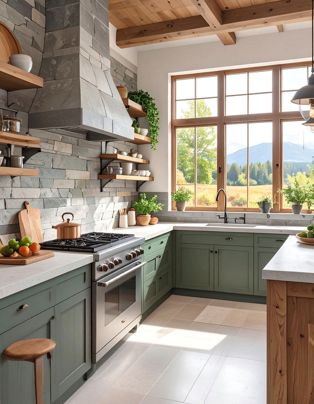Natural Slate Tile Kitchen Backsplash - 30 backsplash kitchen ideas