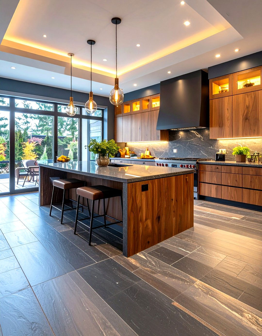 Natural Slate Tile Kitchen Floor - 30 kitchen floor ideas