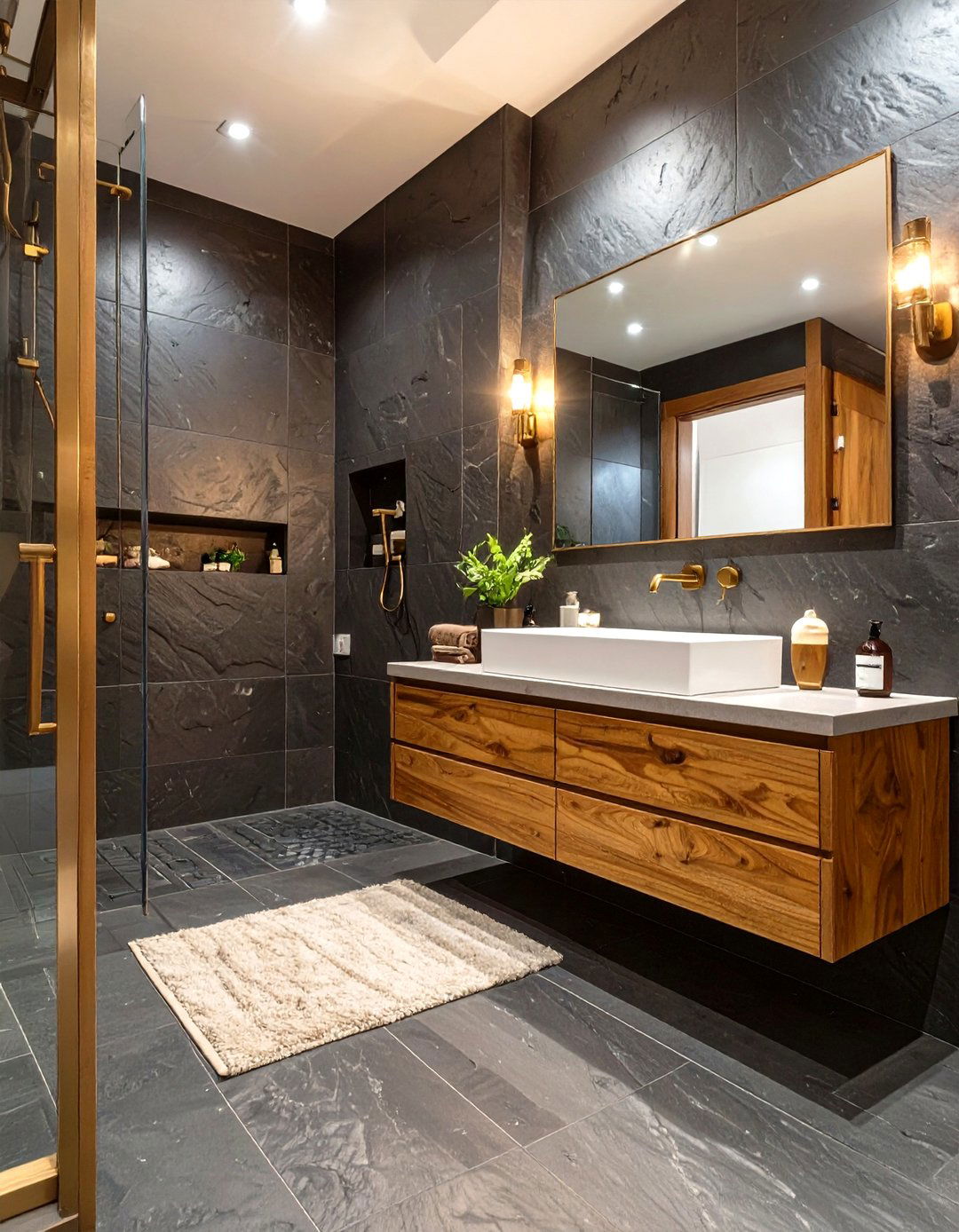 Natural Slate Tile Wet Room - 30 wet room bathroom ideas