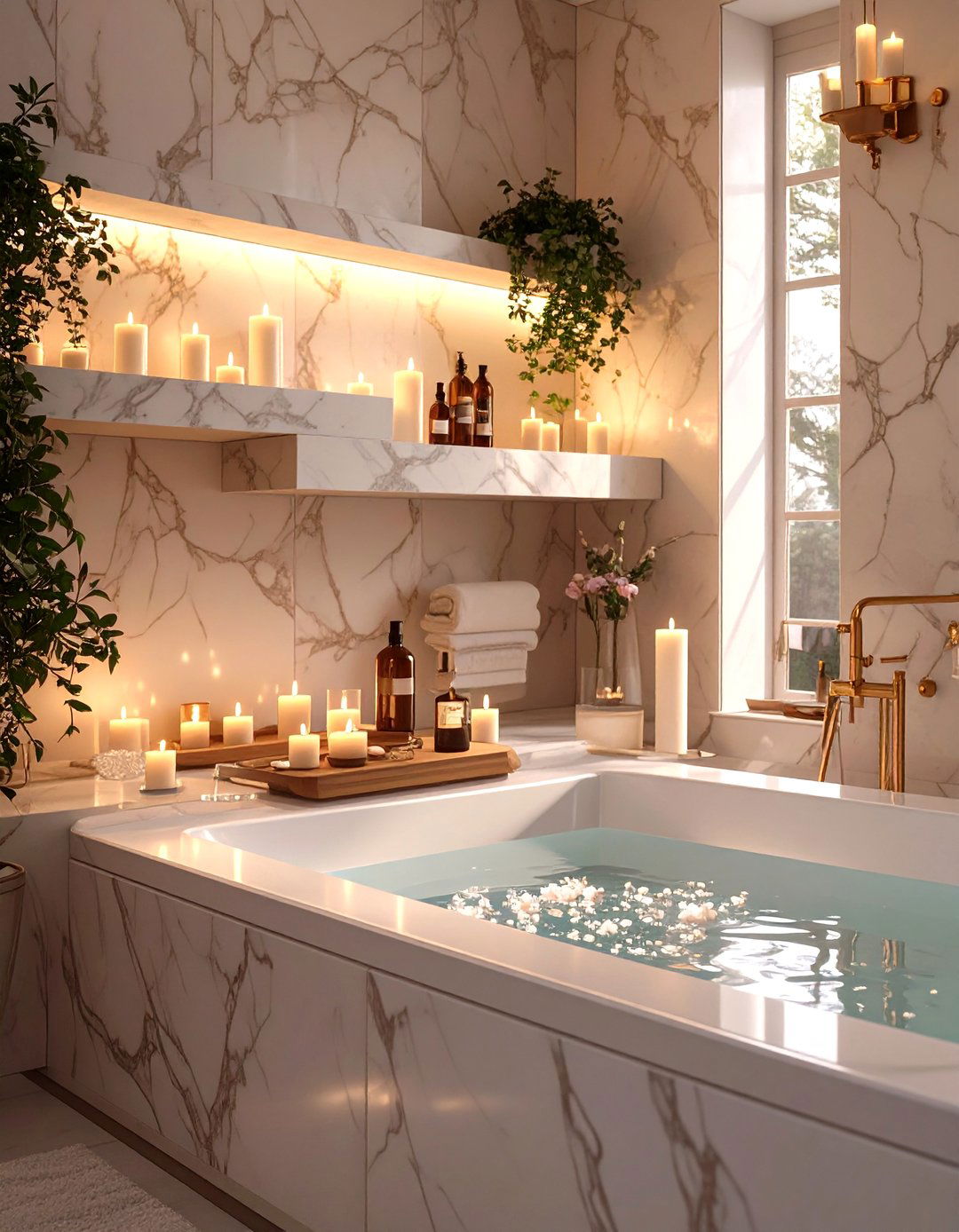 Natural Stone Bathroom Shelving - 30 bathroom shelving ideas