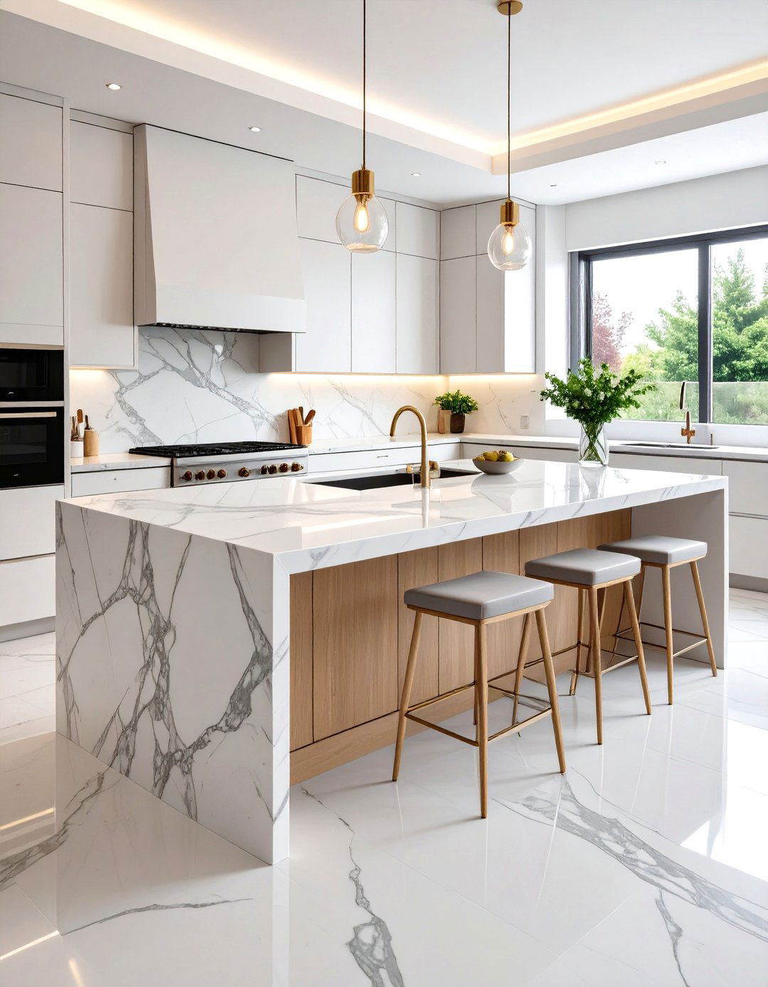 Natural Stone Block Kitchen Island - 30 kitchen layout ideas with island