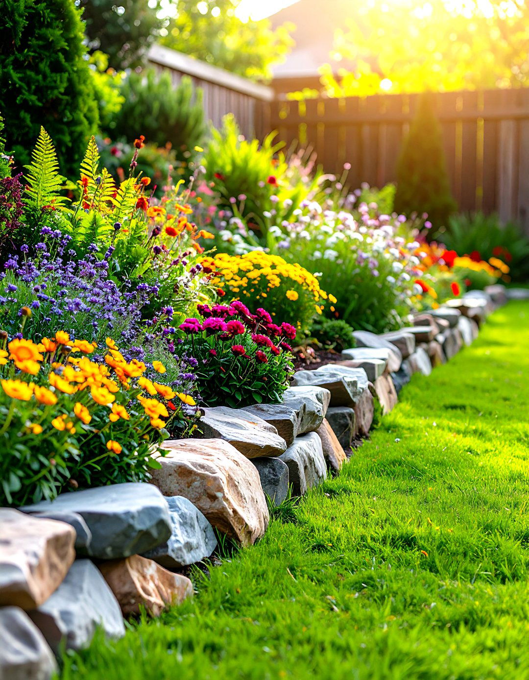 Natural Stone Edging - 30 landscaping edging ideas
