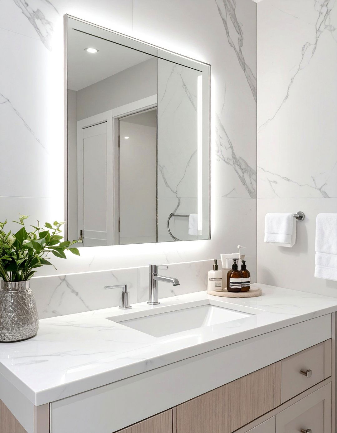 Natural Stone Frame Mirror - 30 bathroom mirrors ideas