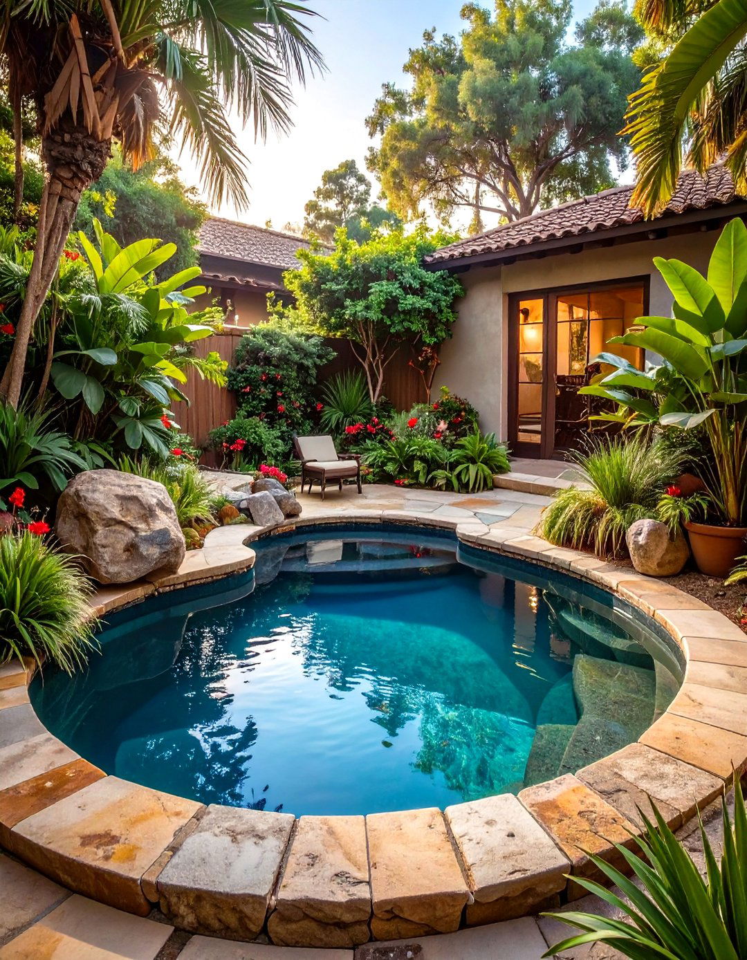 Natural Stone Lagoon Pool - 30 small backyard pool designs