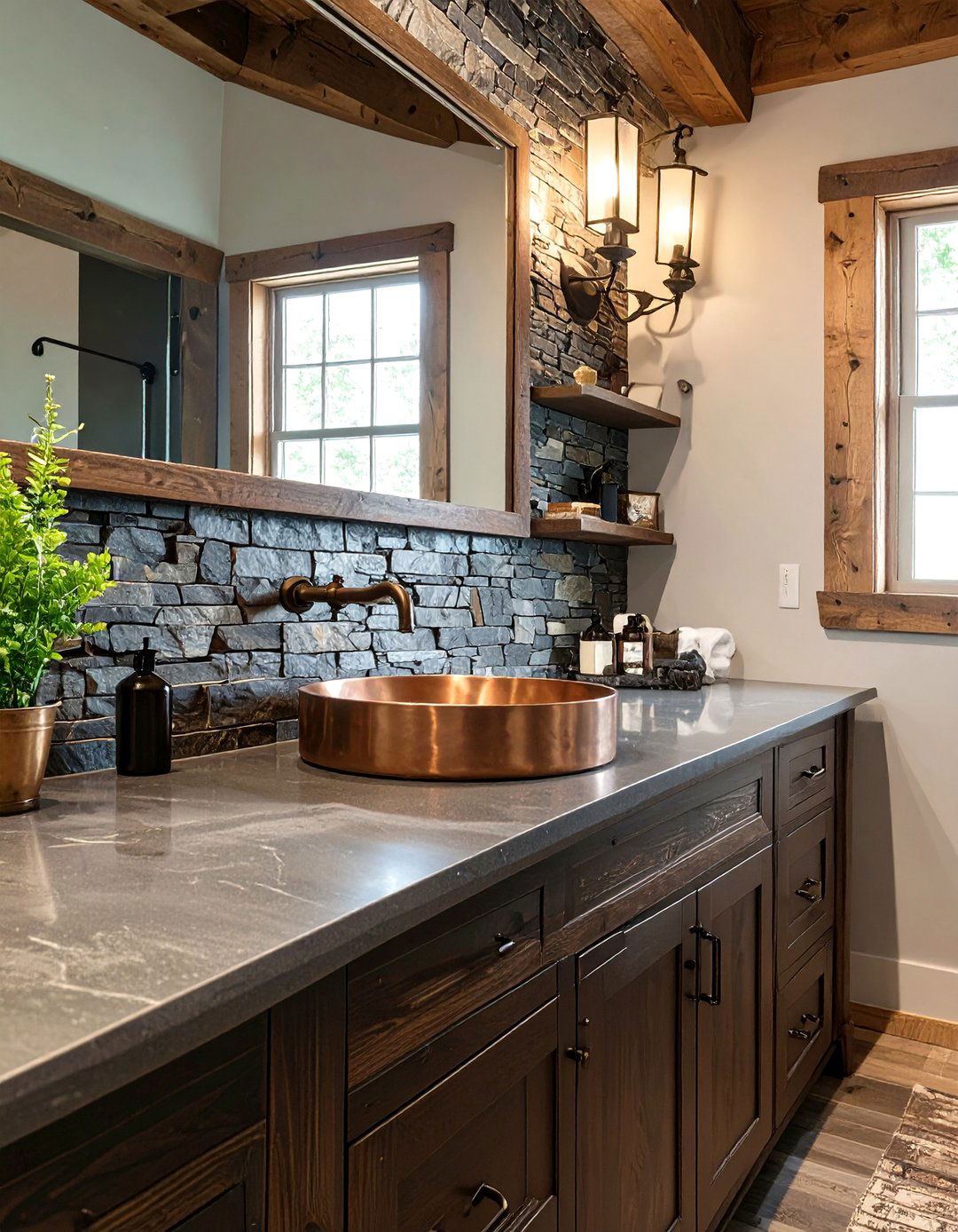 Natural Stone Mosaic Bathroom Backsplash - 30 bathroom vanity backsplash ideas